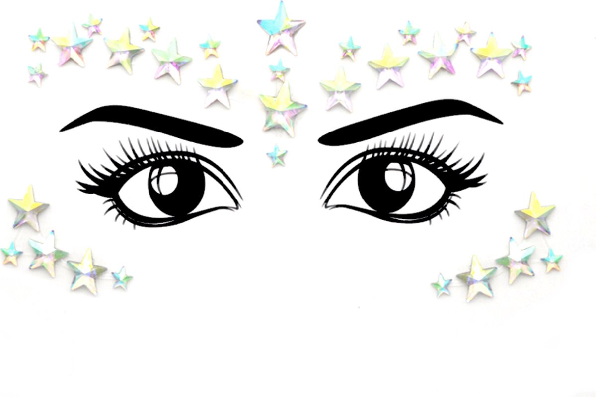 Gezicht Glitters - White Star | Face Jewels - Festival / Carnaval | Fashion Favorite